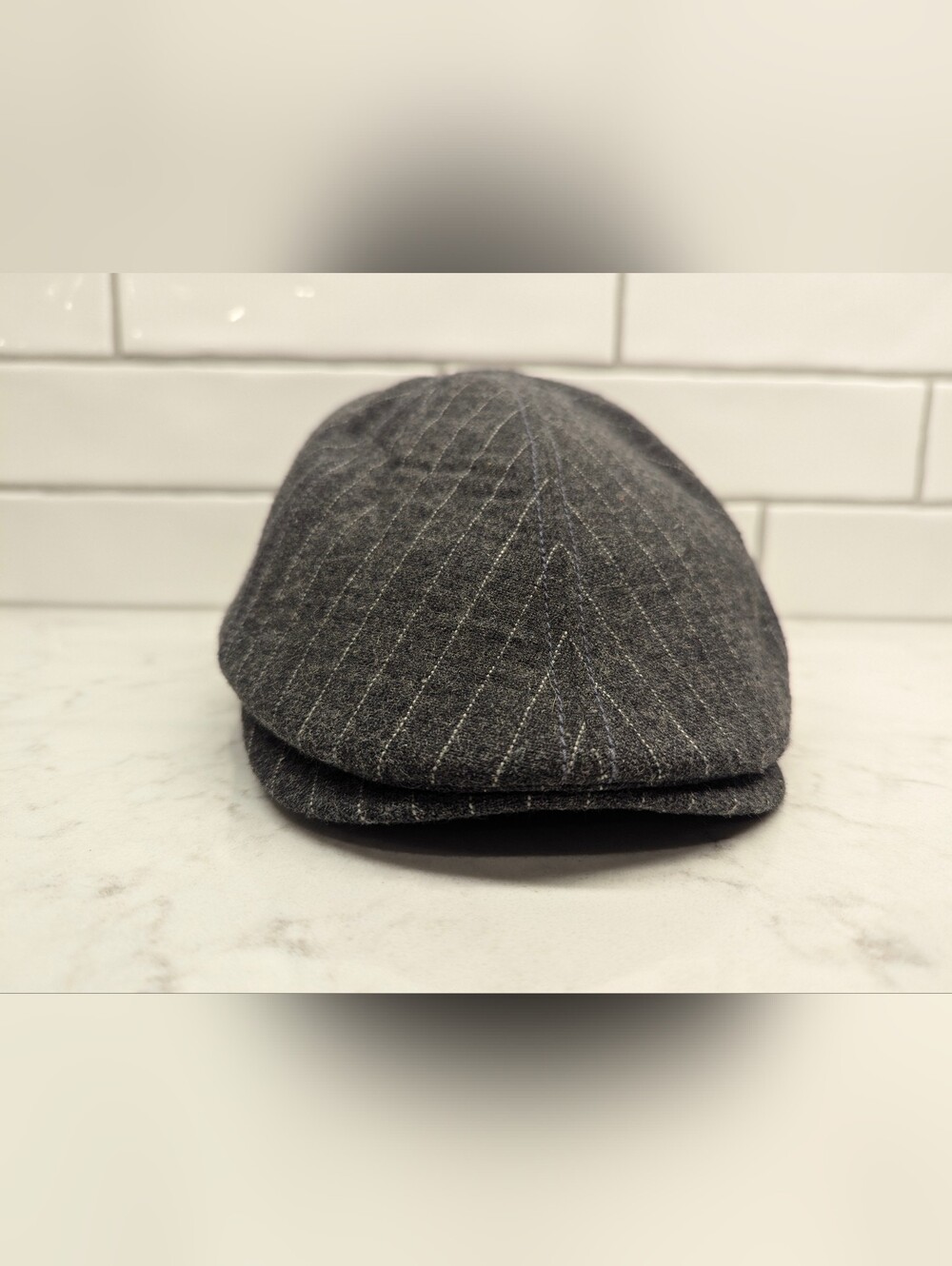 Ben Sherman Charcoal Pinstripe Flat Cap
